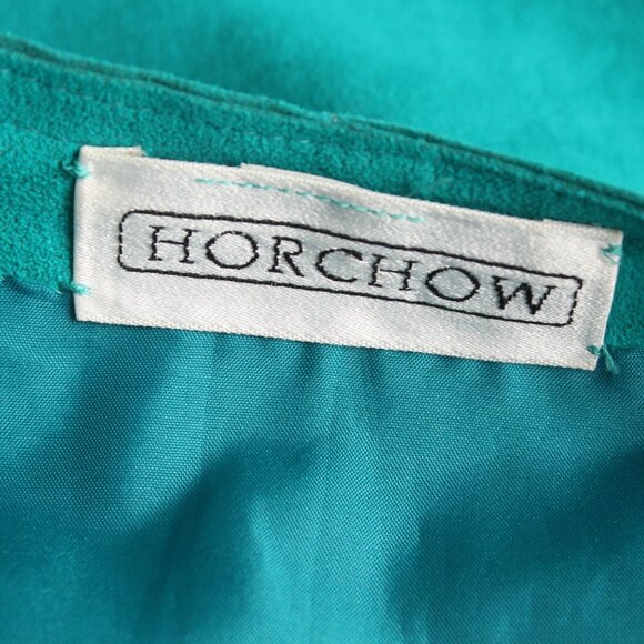 Horchow Suit Jacket and Skirt 2pc Set Teal Blue Ultrasuede Vintage 80s - Picture 6 of 7
